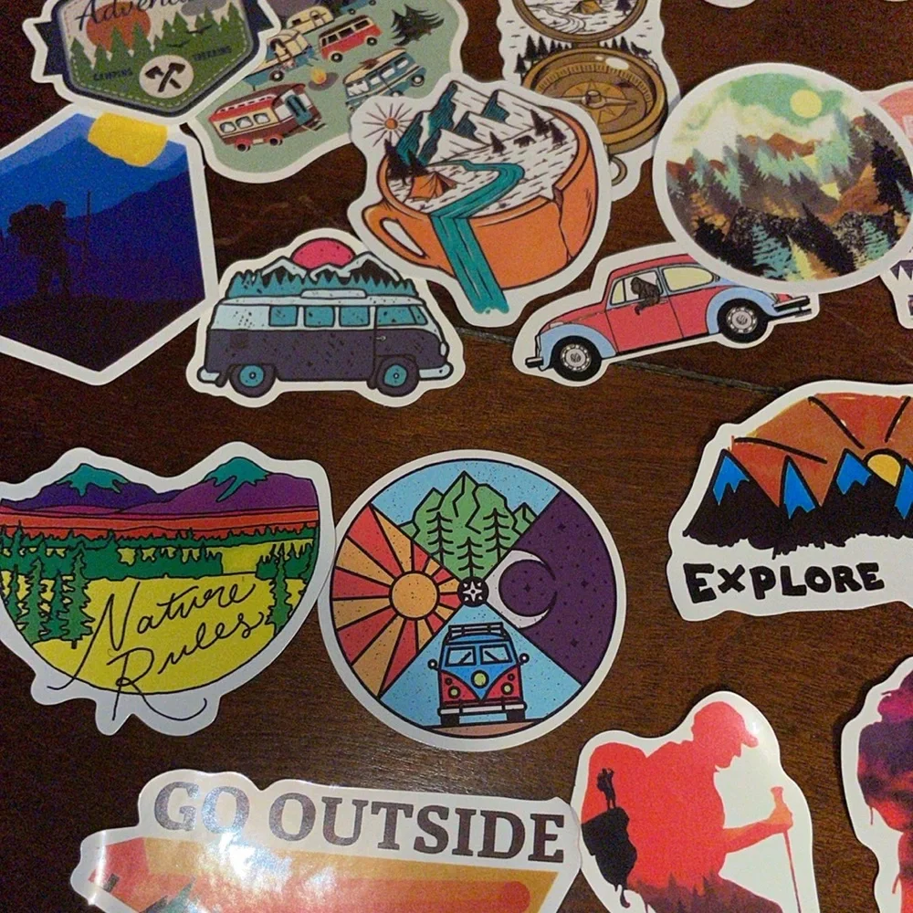 Stickers Lot of 25 VW Camping Hiking Travel Water Bottle Assortment